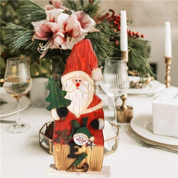 Table Top Mantel Santa Claus Centerpiece Indoor Outdoor Home Decor 14.5'' Inches - Picture 5 of 8